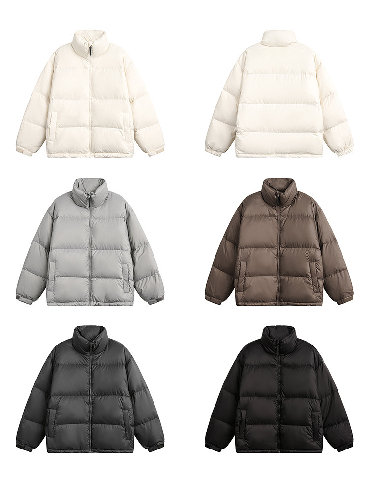 2024新款日系简约三防纯色羽绒服男女90白鸭绒外套冬季加厚羽绒服详情1