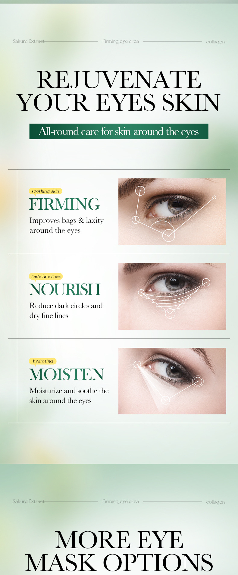 Full English SADOER Sakura Collagen Brightening Eye Mask Moisturizing Eye Mask Cross-border export wholesale Exclusive Export Exclusive export Export pic 8