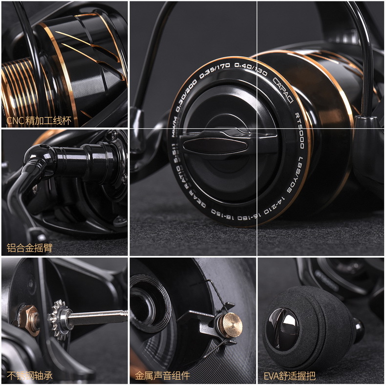 28019 CAPACI [RT Series Spinning Wheel] Metal swing arm line cup fishing reel, sea fishing gear pic 4