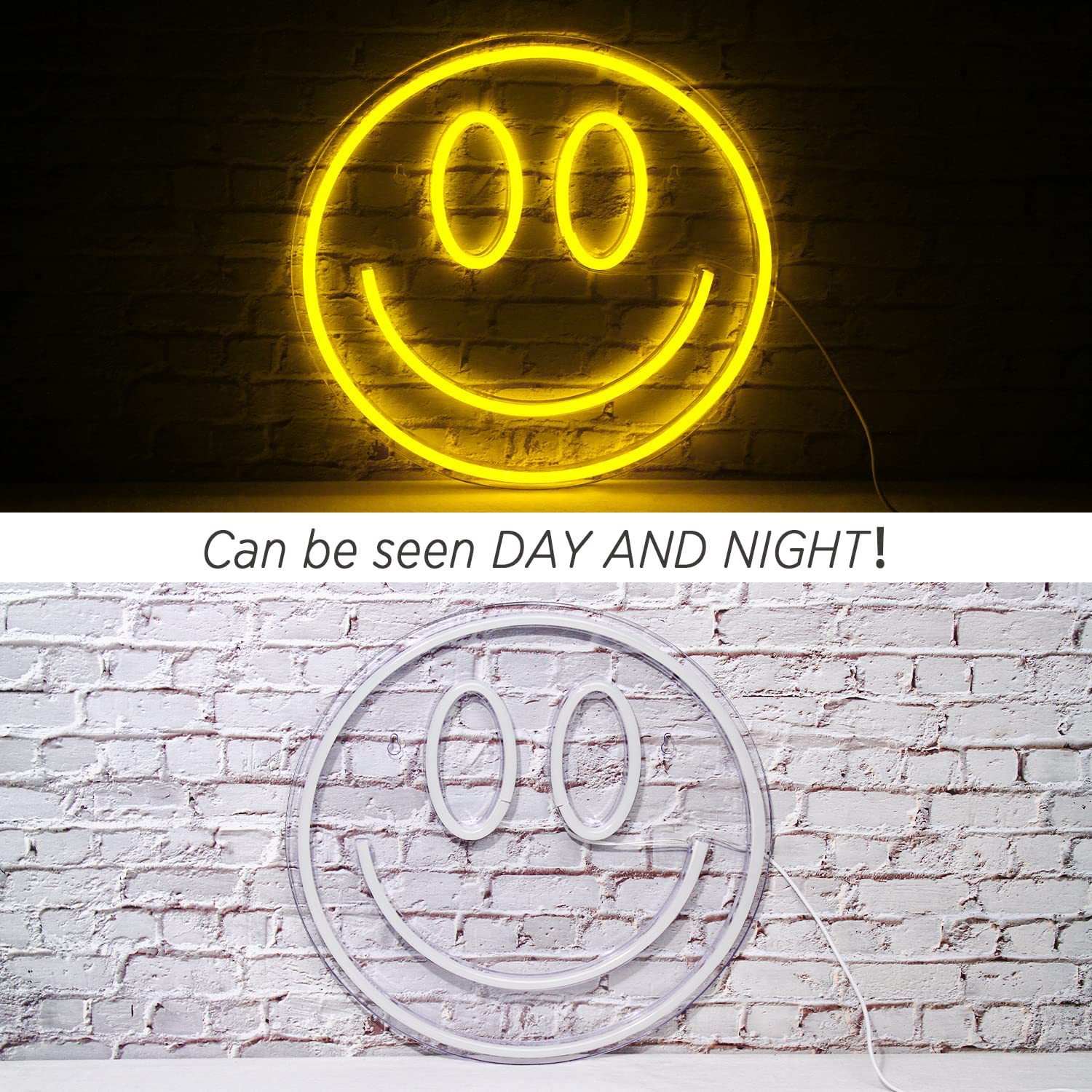 LED neon acrílico backboard smile face amazon especial USB powered luz decorativa interior pic 5