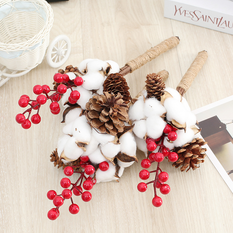 仿真花六头石榴果枝家居软装泡沫果假花落地长杆花枝装饰插花摆件详情12