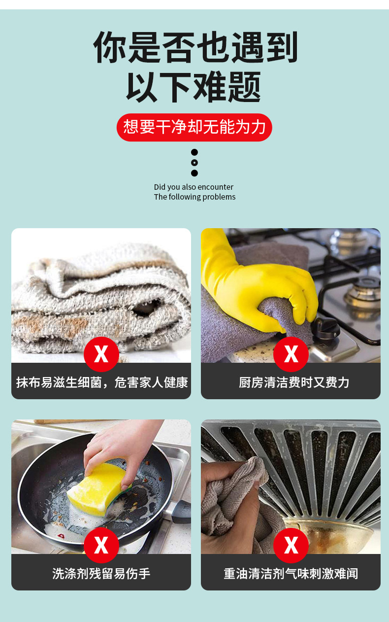 Kitchen cleaning wet wipes, powerful oil and dirt removal, range hood oil stain removal, household oil wiping and degreasing wet wipes 80 cups pic 2