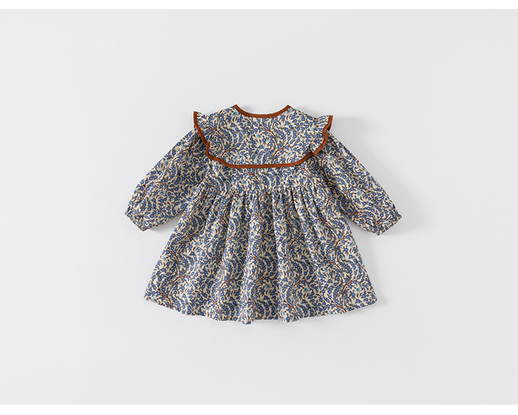 babycity春秋休闲女童碎花翻领裙子儿童连衣裙小童QQ22104详情7