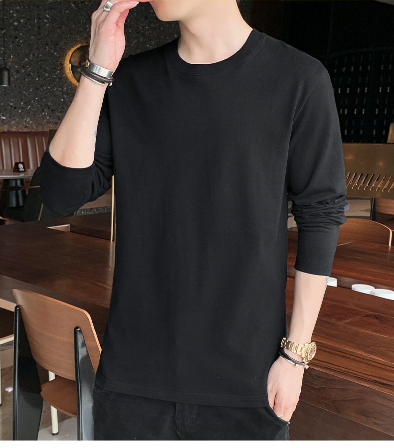 2023打底衫男士圆领套头时尚卫衣男生上衣韩版长袖T恤百搭简约男详情23