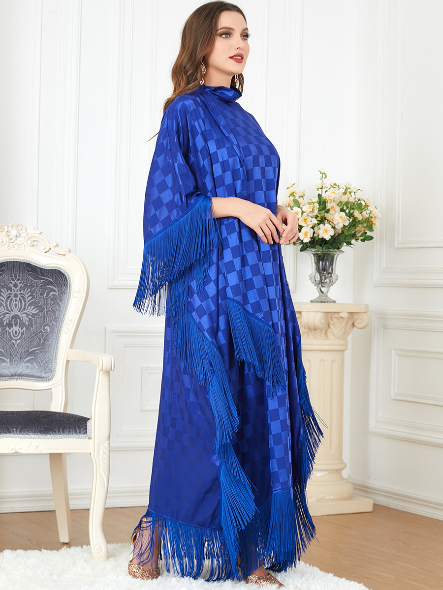 3294穆斯林衣服长袍跨境女装下游爆款中东长袖拼接蝙蝠袖连衣裙子详情11