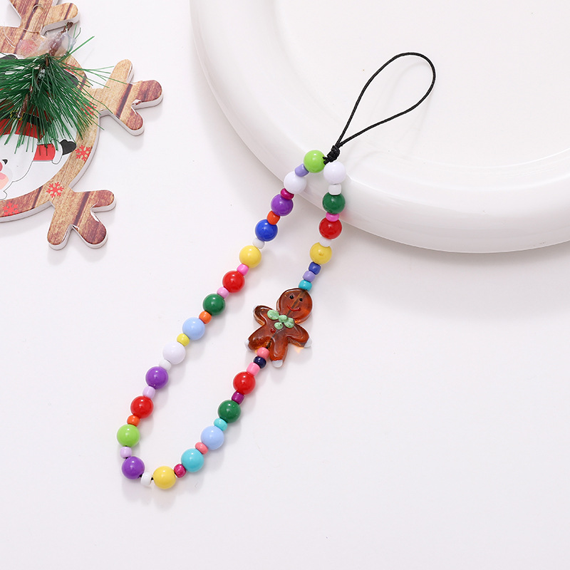 New Christmas series mobile phone chain, Santa Claus beaded short Christmas tree pendant, wrist strap anti-loss chain pic 4