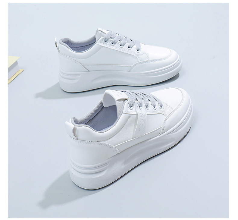 2024爆款春秋季轻便小白鞋皮面增高软底女士透气厚底运动休闲鞋女详情25