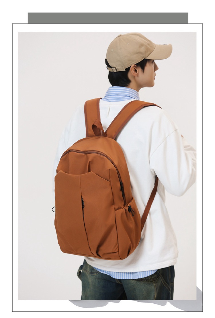 2024新款大容量纯色简约百搭时尚初高中生电脑包大学生双肩背包详情6
