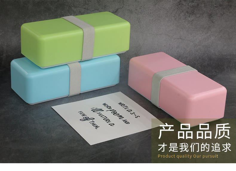 INS japonés de doble capa comprimido lunch box plegable pequeño fresco simple bento box para adultos estudiantes con lunch box pic 6