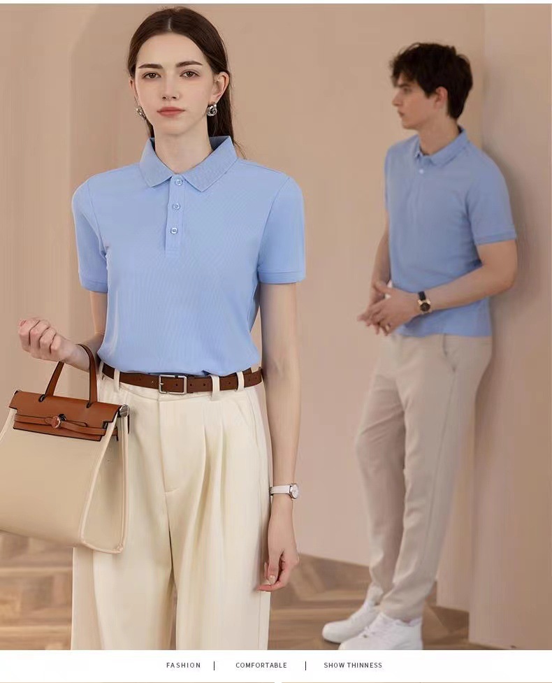 Solid-color POLO shirts, custom-printed work clothes, lapel short-sleeved T-shirts, group uniforms, work clothes, company uniforms, embroidery pic 23