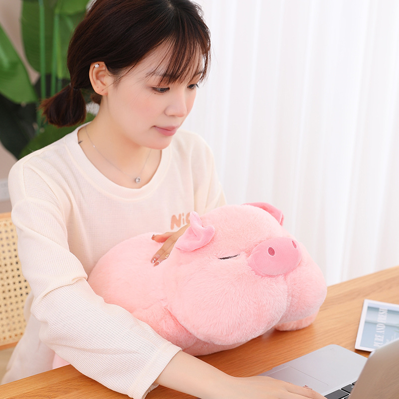 创意趴姿小猪毛绒玩具公仔压床娃娃玩偶儿童生日礼物靠垫抱枕长条详情19