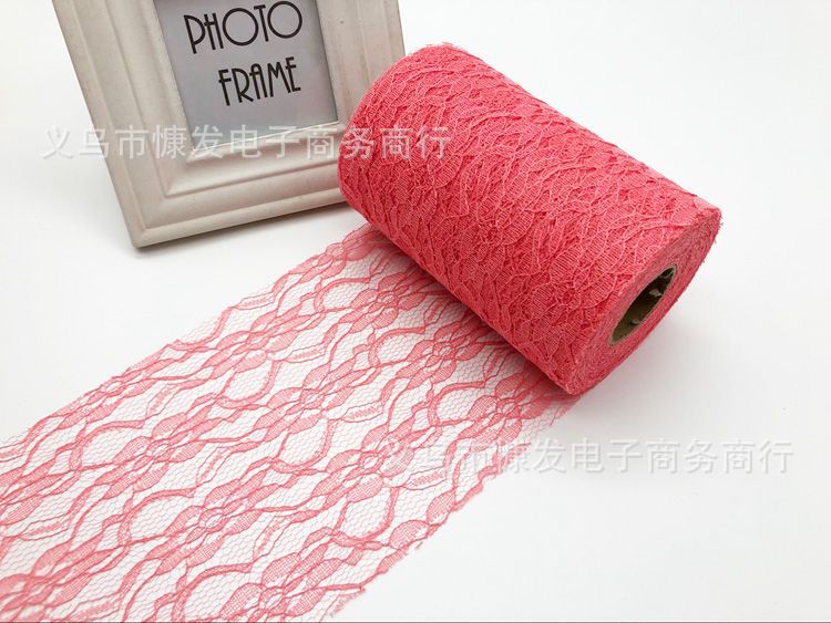 6-inch 25-yard orchid lace roll decoration material, diy fabric, wedding decoration supplies, American mesh roll pic 14