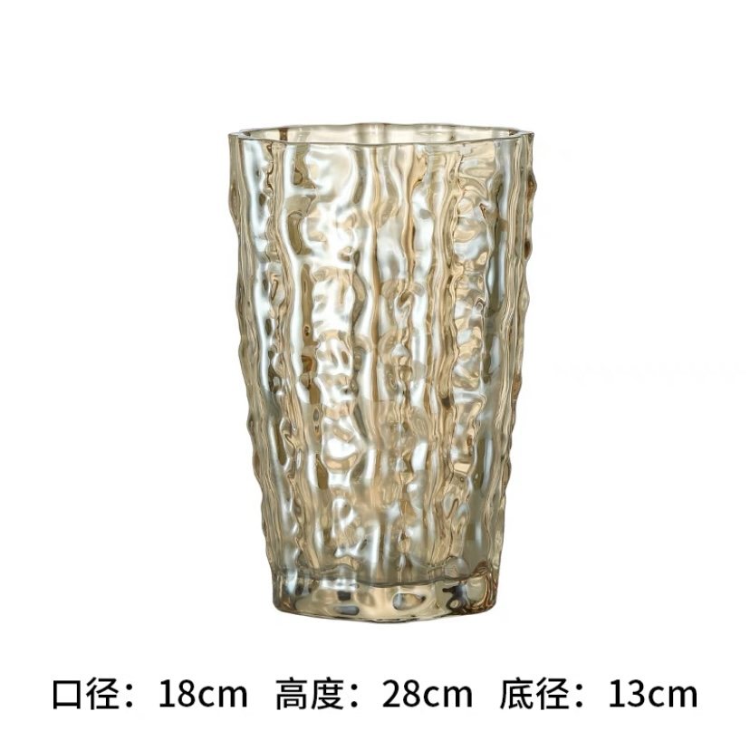 宇行玻璃北欧彩色玻璃花瓶客厅百合花玫瑰水养水培花插餐桌装饰摆件水晶花瓶详情24