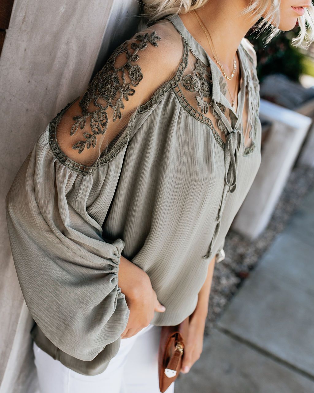 New solid-color chiffon shirt for women on AliExpress, a large, loose V-neck and sexy lace shirt with a European and American style pic 10