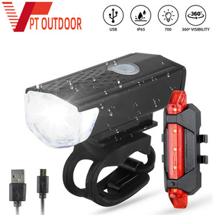 自行车前后灯 跨境新品type-c充电前灯尾灯套装 山地车骑行装备详情7