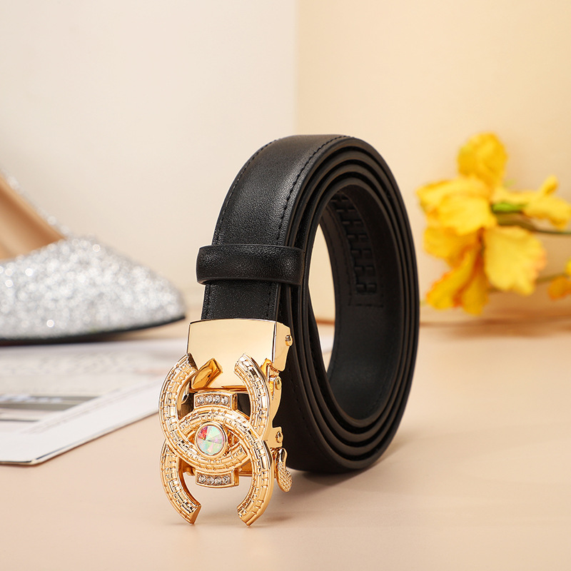 腰带 女士真皮双C经典自动高级感厂家直销装饰裤带皮带女生腰带女详情17