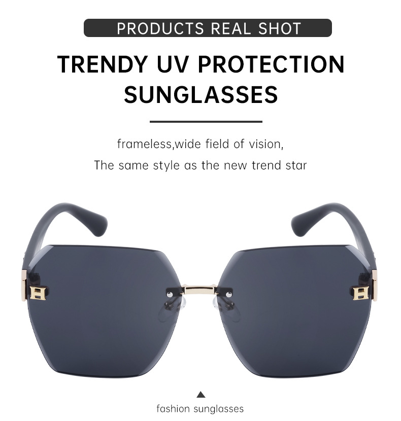 2023新款无框切边太阳镜女款欧美时尚大框墨镜女跨境批发sunglass详情25