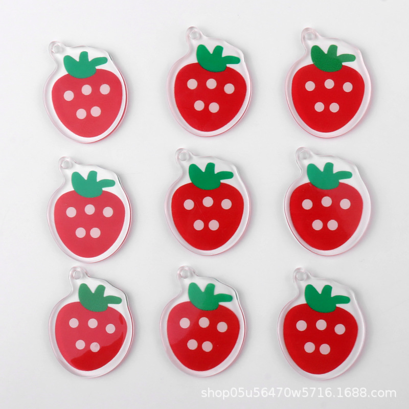 Wholesale of new printed strawberry acrylic transparent sheet diy handcrafted earrings and keychain accessories materials pic 7