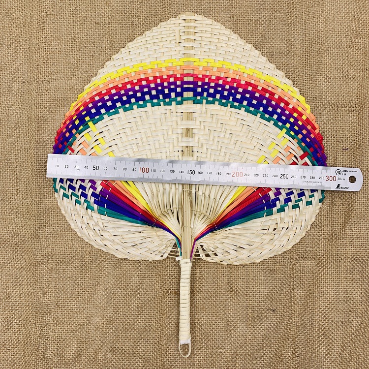 Traditional Chinese hand-woven fans, rattan palm-leaf fans, round fans with bamboo handles, Chinese-style solid-color round fans pic 6