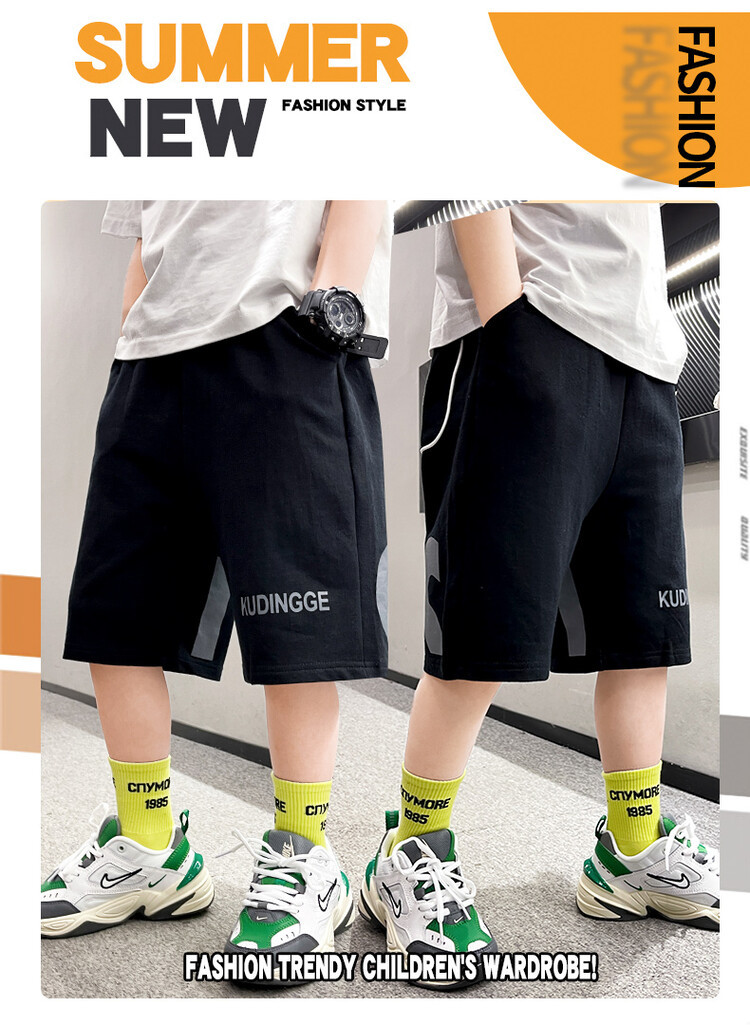 The 2022 new summer loose and stylish cotton capri shorts for boys are a trend of casual summer pants for middle-aged children pic 31