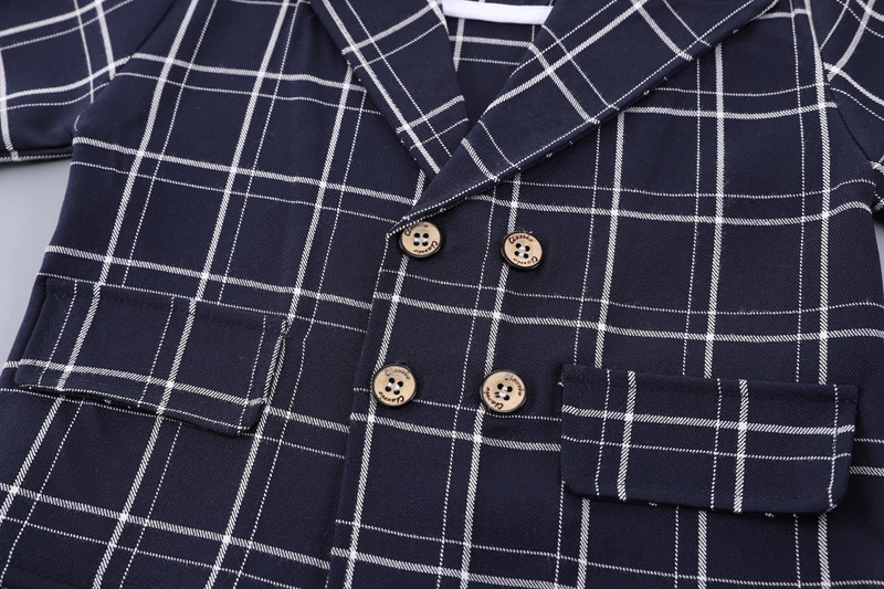 韩版宝宝长袖西装三件套2024秋季新款儿童开学装男童表演礼服套装详情7