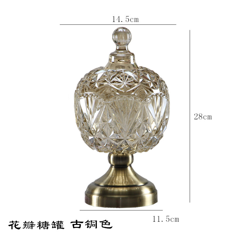 Crystal glass candy jar display pic 4