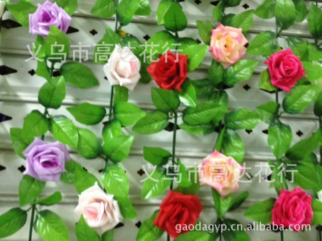 Artificial rose vine, Korean rose artificial flower decorative vine, wedding decoration flower vine manufacturer, 9 roses pic 6