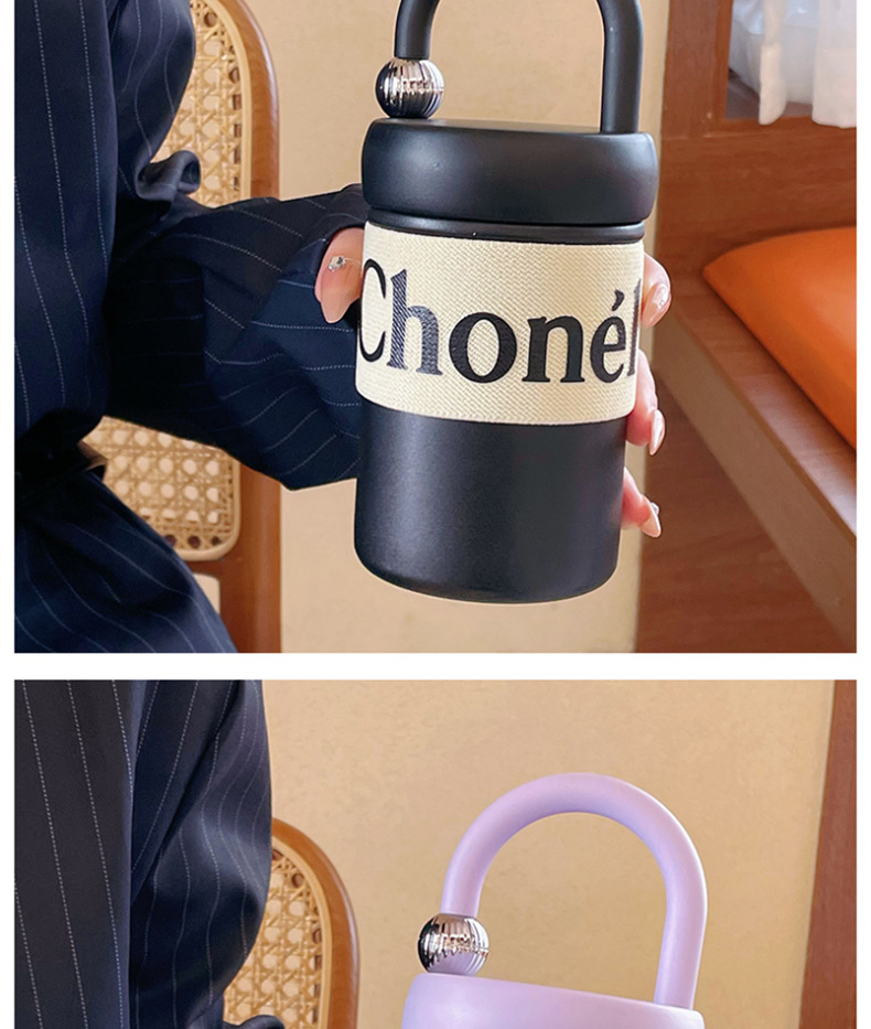 新款小香风保温杯法式高级女生随手杯直饮便携双层不锈钢杯子礼品详情12