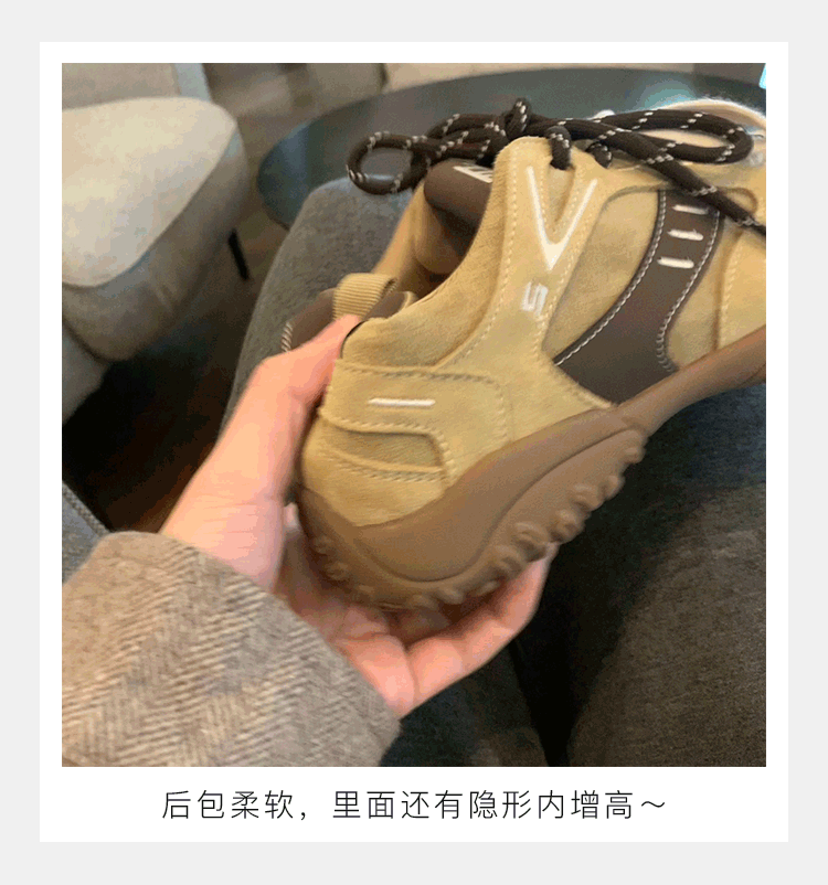 The thick-soled insole height-increasing Forrest Gump shoes of the same style as Grape Mom are the new sporty and casual leather training shoes for women in the autumn and winter of 2024 pic 10