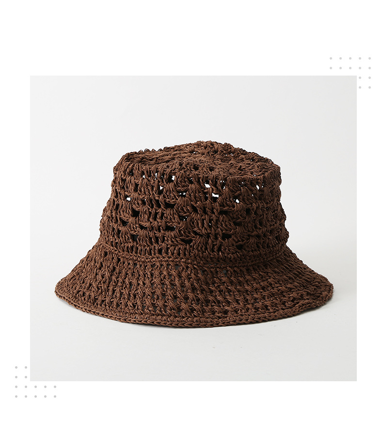 Summer beach hat for women wearing straw hats, Japanese fashion, trendy paper hat, casual monofilament, perforated, breathable and versatile woven straw hat pic 18