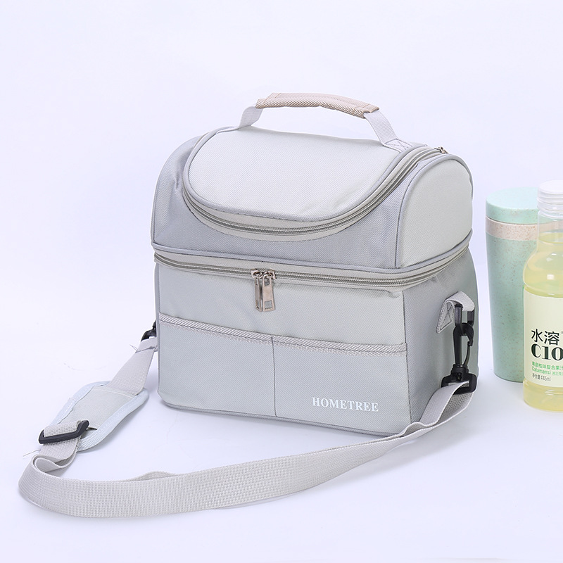 Customized double-layer insulated bags, insulated packs, simple and creative ice packs, waterproof bento packs, hand-held bags, aluminum mold bento meal packs pic 8