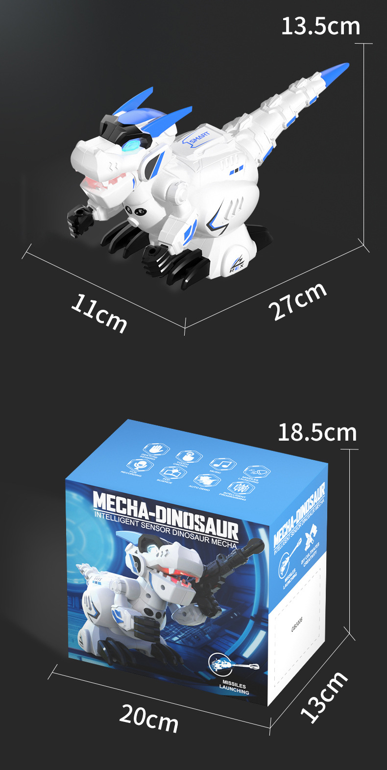 跨境JJRC智能感应遥控恐龙模型电动机器人科教玩具编程儿童英文版详情34