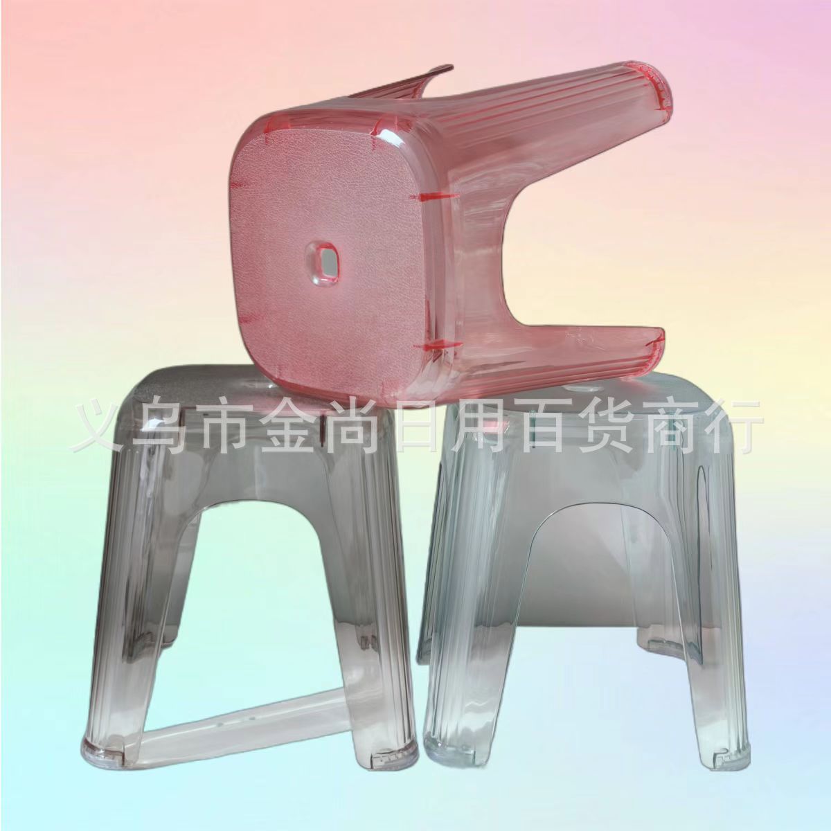 Simple plastic stools, children's small stools, extra-thick stools, household round shoe-changing stools, baby bathing plastic low stools pic 4