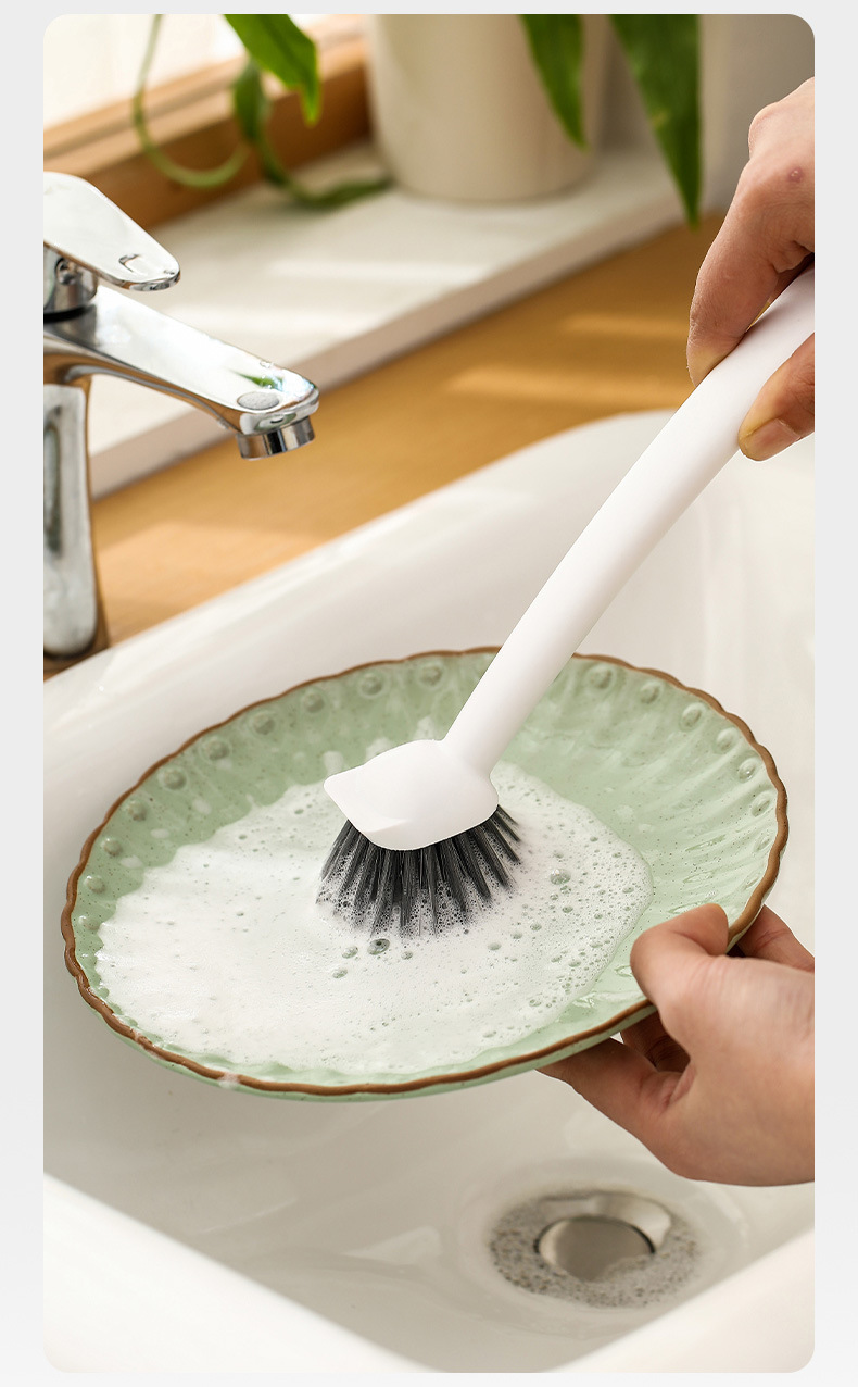 FaSoLa Household long-handled pot brush with spatula head, kitchen and bathroom cleaning, dishwashing brush, multi-functional household cleaning brush pic 13