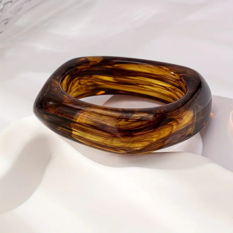 欧美跨境彩色方形不规则亚克力手镯夸张个性百搭哥特式饰品详情7