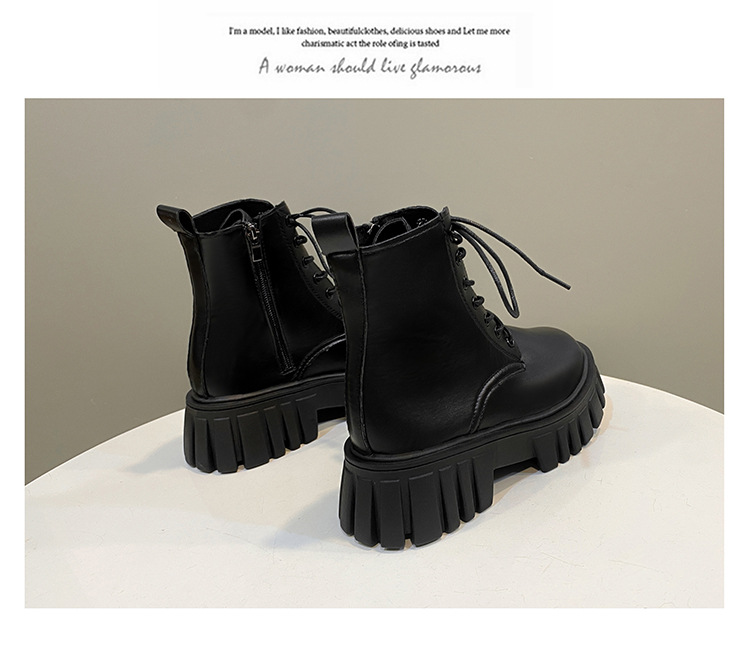 2022秋冬新款女式皮靴松糕底系带短靴女欧美大码女靴马丁靴女批外详情15