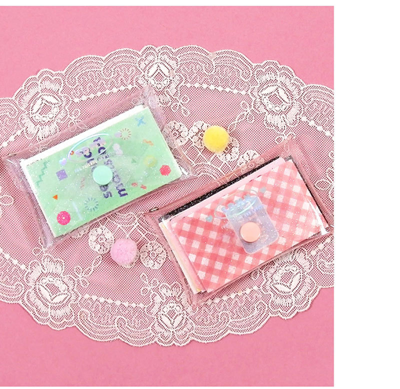 PVC transparent jelly bag, transparent three-dimensional makeup bag, custom-made LOGO printed crystal glitter, snap-on coin bag pic 7