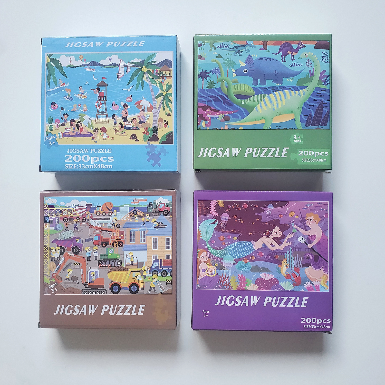200片库存提高儿童益智力玩具创意平面拼图33 48cm地摊批发详情1