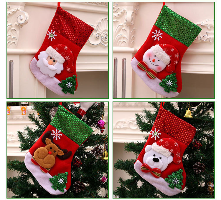 圣诞节圣诞袜 圣诞礼物袋圣诞小袜子挂件圣诞树挂饰装饰品袋子详情30