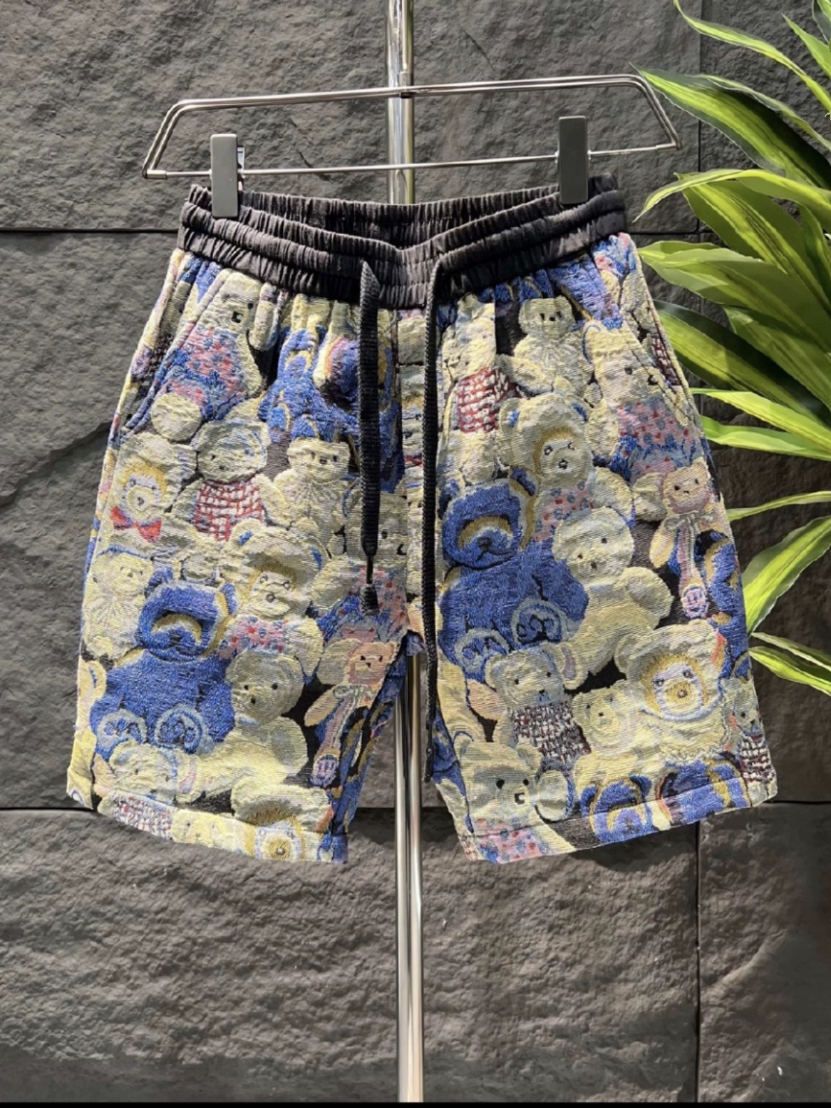 2024夏季新款短裤男潮牌痞帅立体提花五分裤子男士休闲百搭沙滩裤详情1