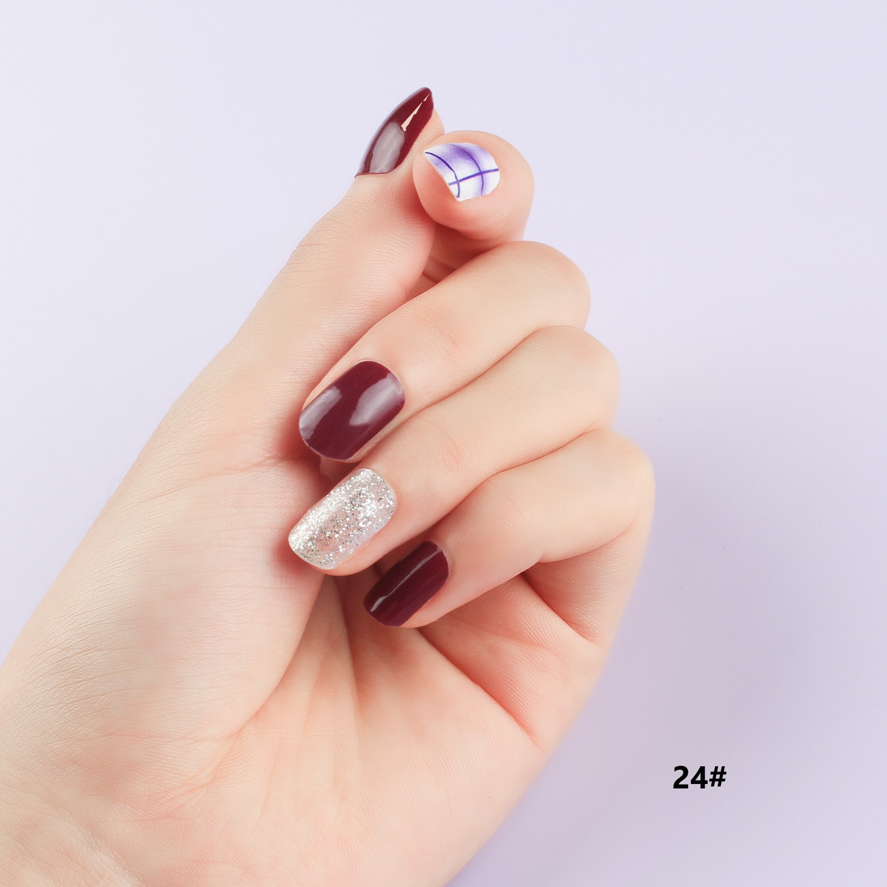 Custom-made 12-piece box set of waterproof nail stickers that are popular among Internet celebrities pic 36