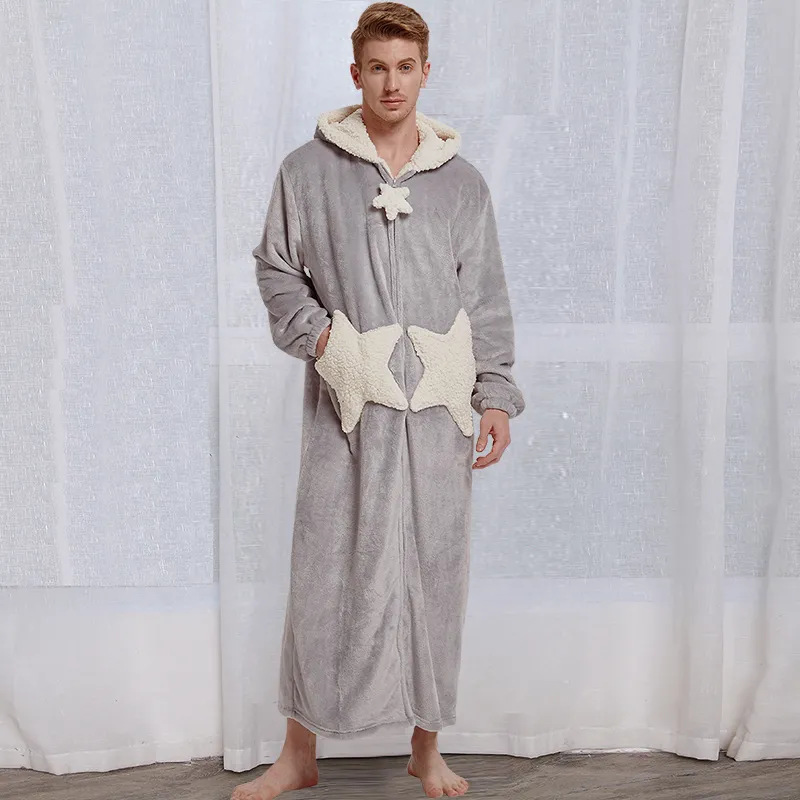 厂家直销睡袍女加厚法兰绒加长浴袍衣加绒2023秋冬季新款水果家居详情6