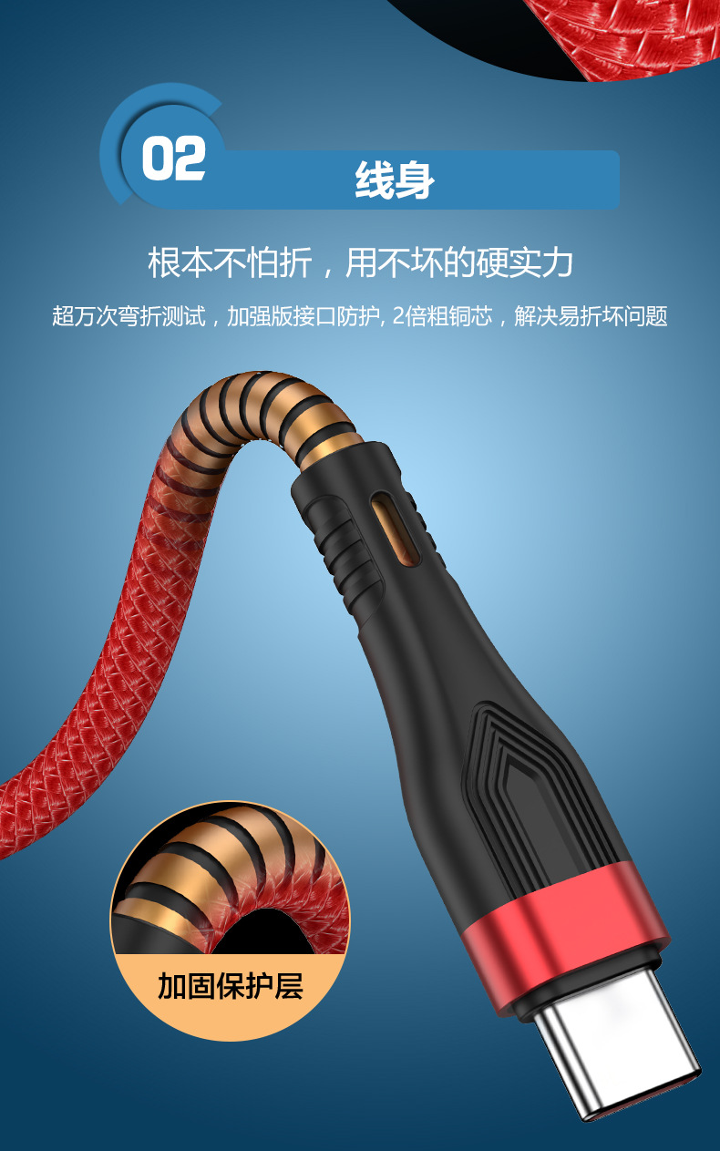 新款6A数据线usb超级快充适用苹果安卓type-c120w闪充电线厂家批详情5