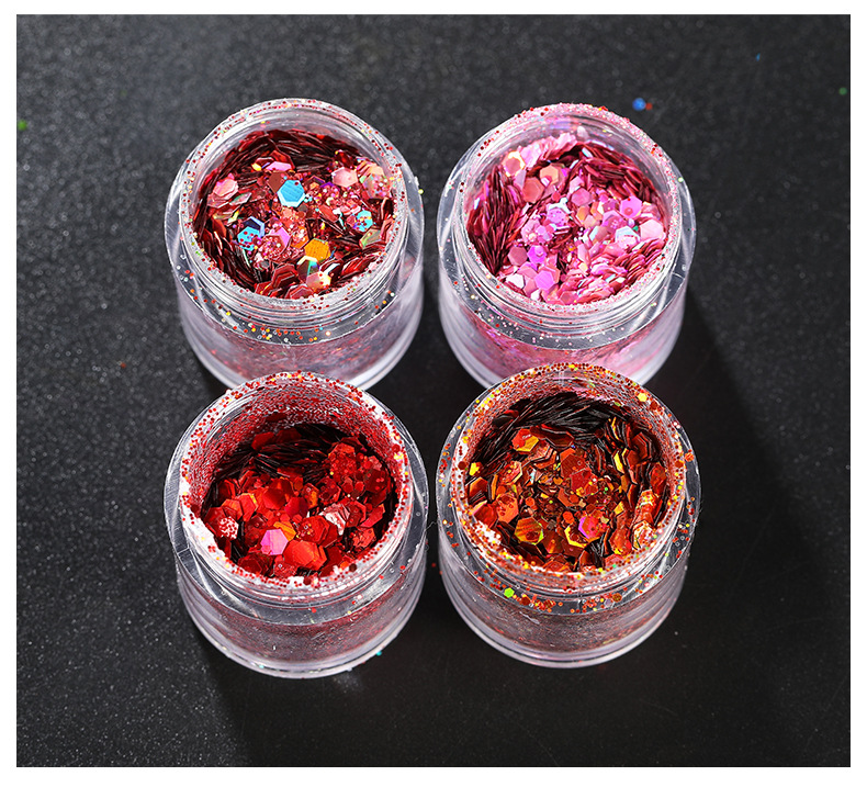 跨境韩国镭射混合装DIY创意眼妆美甲亮片瓶装8g装金葱粉闪粉批发详情13