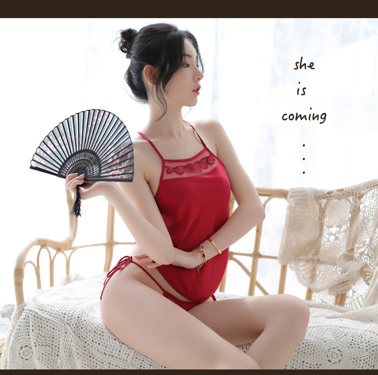 情趣内衣女刺绣绑带式古典民国性感睡衣火辣诱惑分体肚兜详情6