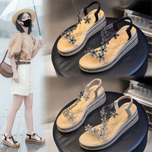 2024夏季新款女士真皮包头罗马凉鞋女休闲厚底猪笼鞋时尚编织女鞋详情49