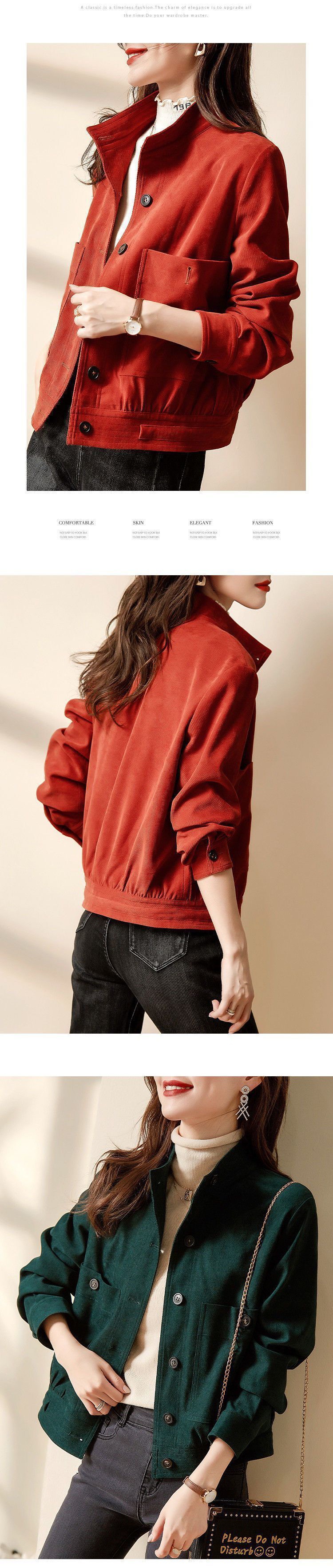 2022春秋新款高档时尚百搭洋气韩版宽松显瘦纯色潮流外套上衣女装详情6