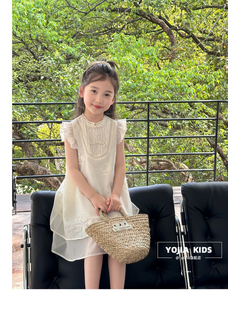 国潮YOJIA女童夏季连衣裙2024新款国风公主裙儿童新中式旗袍夏装裙子详情28