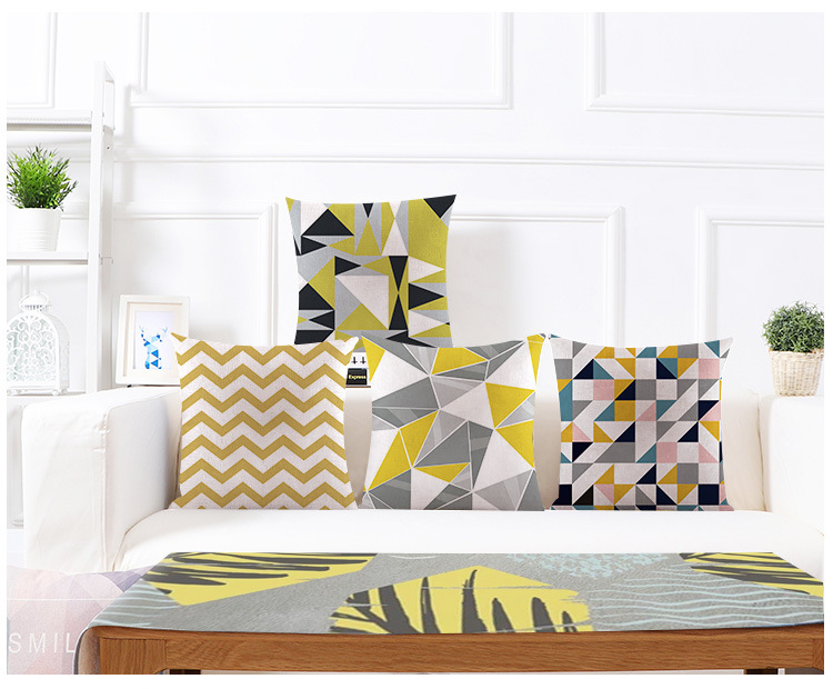 Nordic checkered Amazon bestseller linen short plush solid color checkered cushion pillowcase souvenir custom pillow pic 14