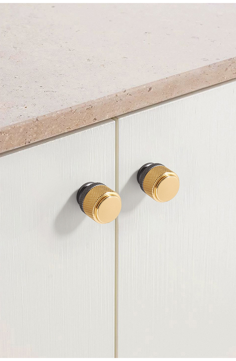 滚花拉手网纹铝型材厨衣柜金黑防滑简约鞋柜拼接双色圆棒家具把手详情10